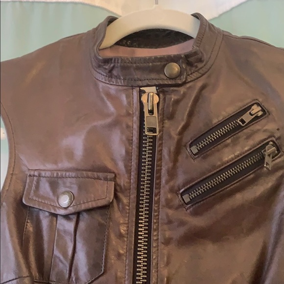 Billy Reid leather moto vest, size S - Picture 6 of 7